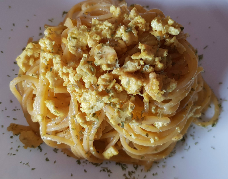 Carbonara senza glutine vegan 